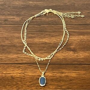 Kendra Scott-Dani necklace-marine blue stone-triple strand style-Great gift